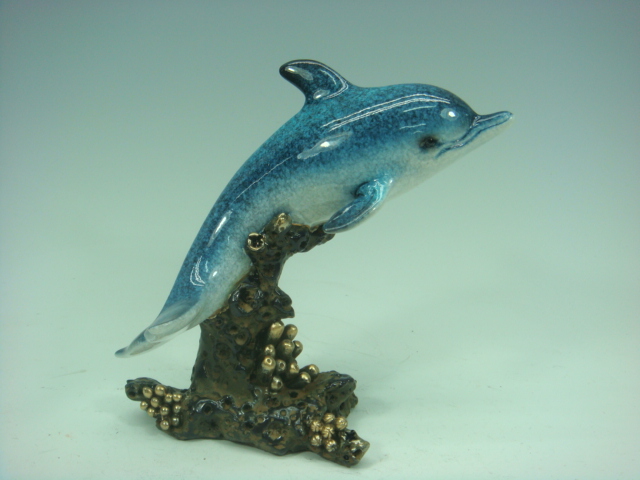 Polyresin Dolphin on Coral